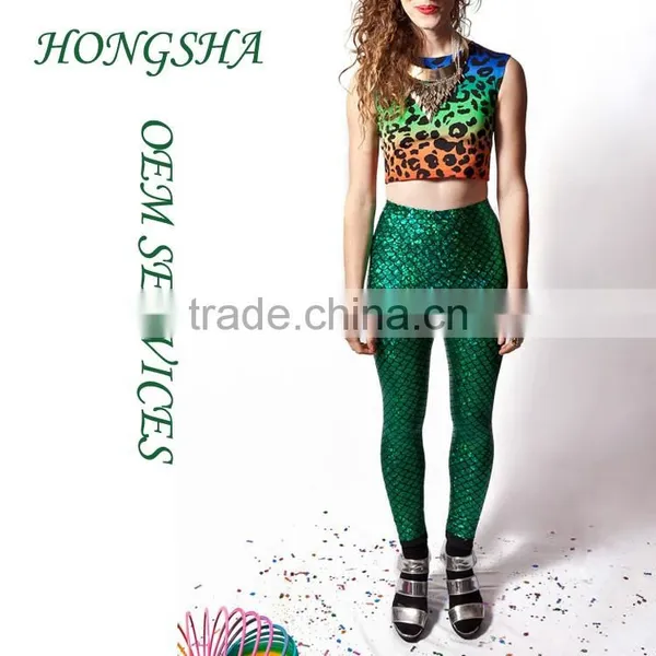 New Fashion Green Mermaid Leggings for Women Designs HSl7585 photo-2