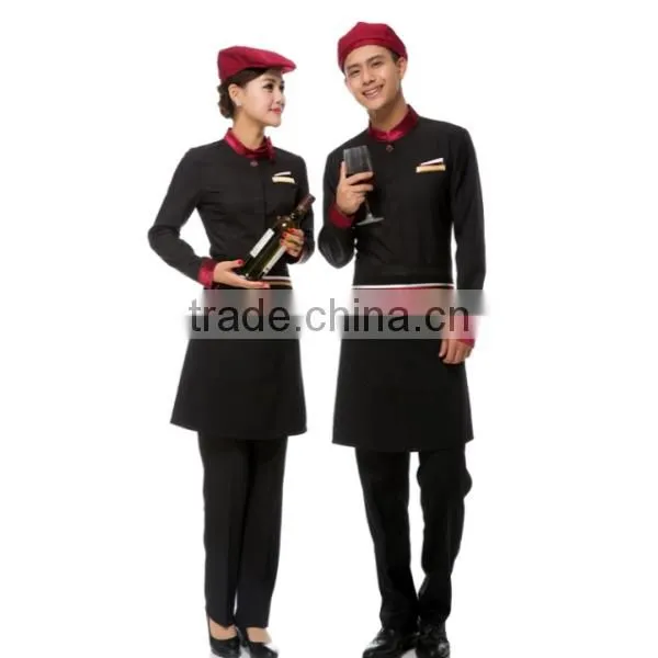 High Collar Hotel Uniform Restaurant Uniforms for Waiter/waitress photo-3