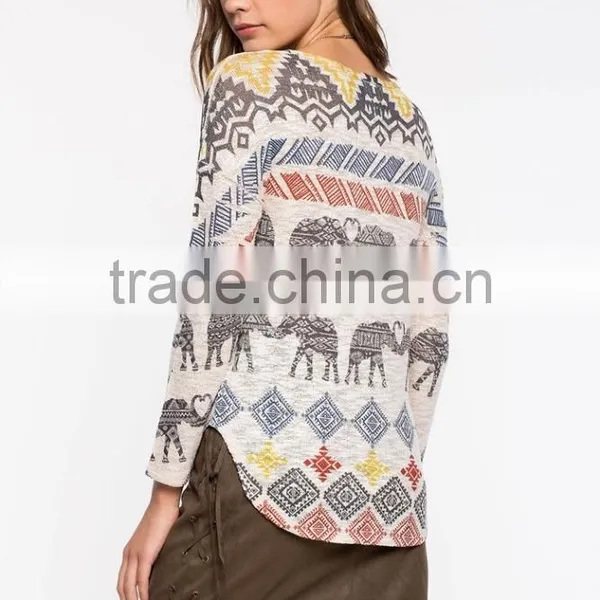 Ladies Elephant Parade Long Sleeve Fashion t Shirt Low Price photo-5