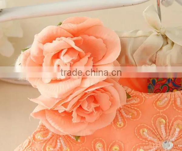 Hot Turkey Wholesale Children Clothes Summer Shiny Performance Dance Dresses Orange One Piece Flower Party Dress Vietnam Dress photo-6
