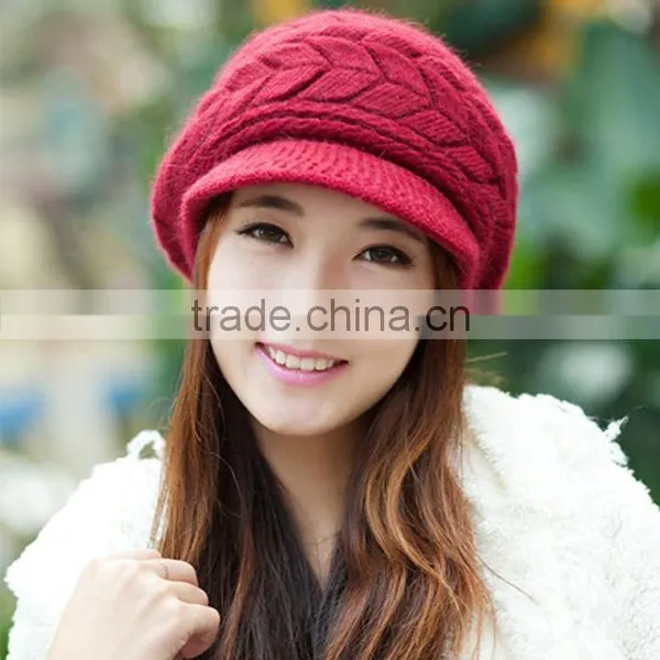 Stylish Autumn Knitted Cap Knitted Hat Double Layer Fashion Winter Hat for Young Girls SV005411 photo-3