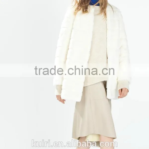 China Garments Factory Winter Fake Fur Coat Woman Lady Rabbit Fur Long Over Coat photo-3