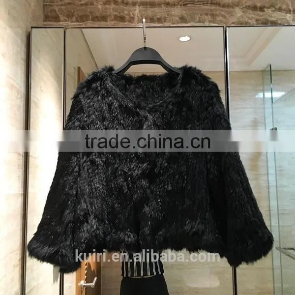 Luxury Knitted Rabbit Fur Coat Women Genuine Rabbit Fur Jacket Fur Waistcoat Colorful photo-5