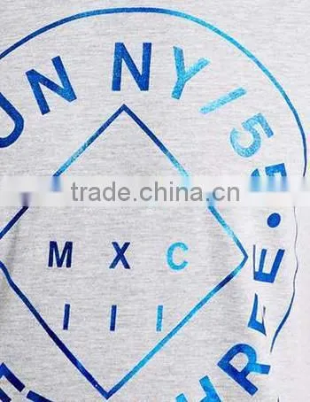 Blue Slim Foil Print T-Shirt photo-3