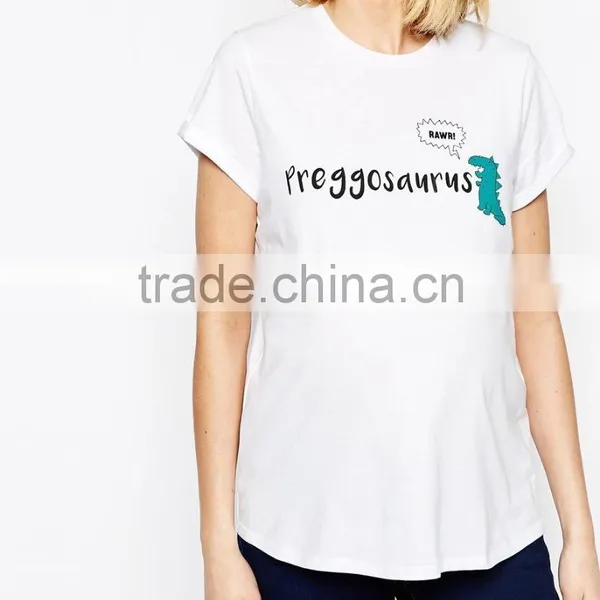 New Collection Fashion Printing Short Sleeve Maternity T-shirt Maternity Belt photo-4