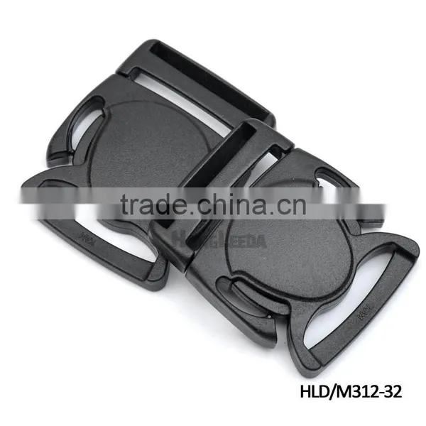 HLD/M312-32mm 1.25inch Black Plastic Buckles Adjustable Splice Clip Buckle Crab-sahpe Backpack Webbing Strap photo-3