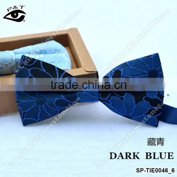 9 Colors 12x6 CM Flower Embroideried Jacquard Party Bow Tie Silk Bowtie for Men photo-5