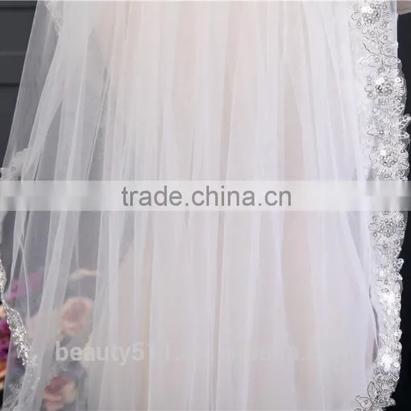 2017 Wholesale Bridal Veils Hot Sale Short Elegant Bridal Wedding Veils Short Tulle Wedding Bridal Veils HL28 photo-6