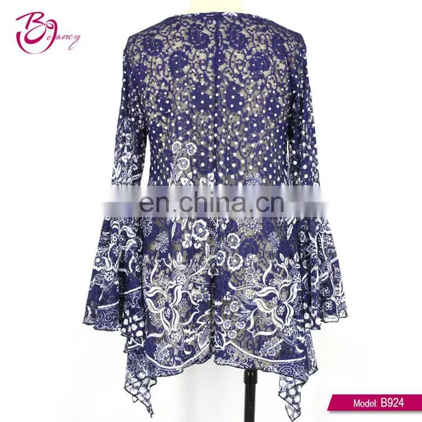 New Floral Patterns Printed Blouses Designs Fat Ladies photo-3