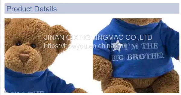 China OEM ODM Classic Stuffed Animal Custom 30cm Teddy Bear Plush Toys With Shirt photo-3