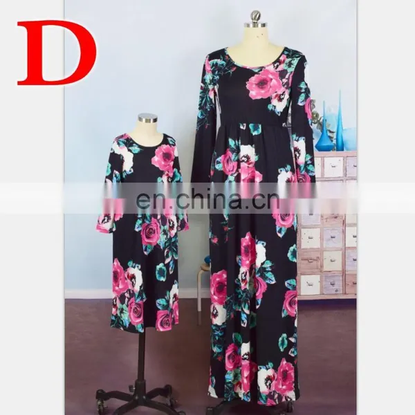 2019 New FLORAL FULL PRINT Dress Mother Daughter Matching Dress 5COLORS (this Link for WOMAN) photo-5
