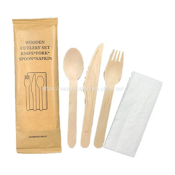Great Price Parties Wedding Events Disposable Biodegradable 16cm Wooden Cutlery Set photo-4