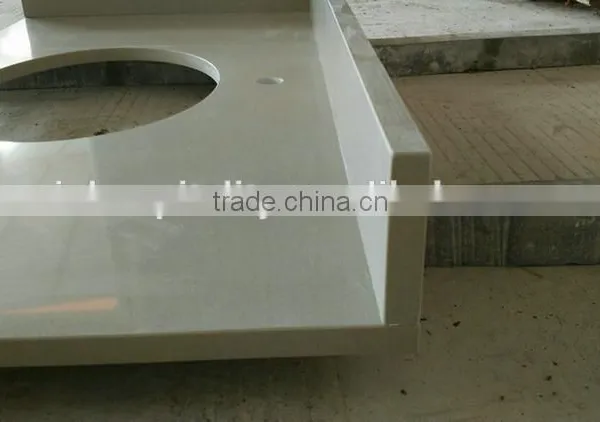 New 2016 Product Artificial Pure White Prefab Quartz Vanity Tops photo-4