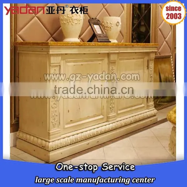 Walnut Color Classic Console Table With 2 Drawers and Griotte Top,console Table Back of Sofa photo-3