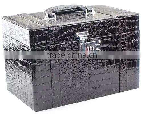 OEM Black Leather Tabletop Jewelry Display Case,leather Travel Jewelry Display Case photo-2