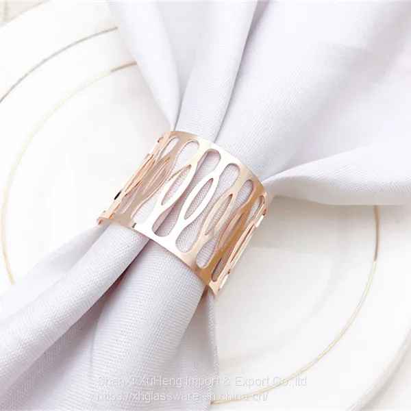 Electroplated Gold Silver Black Napkin Ring Holder on Wholesale photo-2