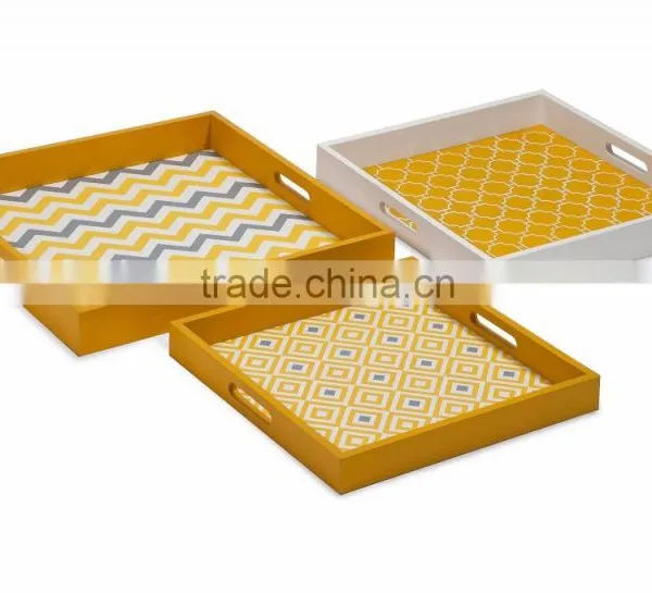 High Quality Best Selling Lacquered Printing Designed Serving Tray