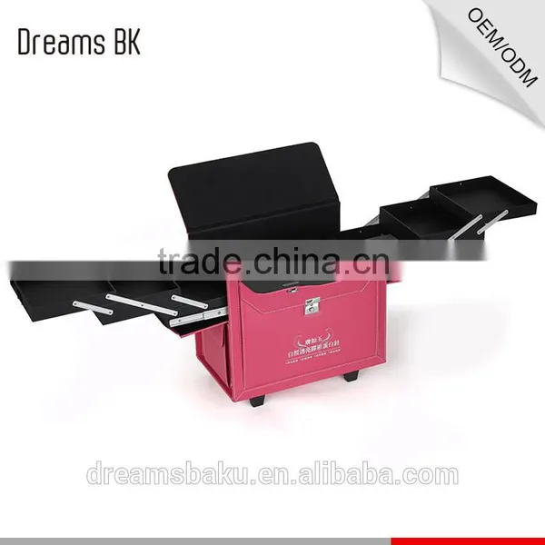 2016 Guangzhou Factory Professional Make Up Cosmetic Beautiful Trolley Case photo-4