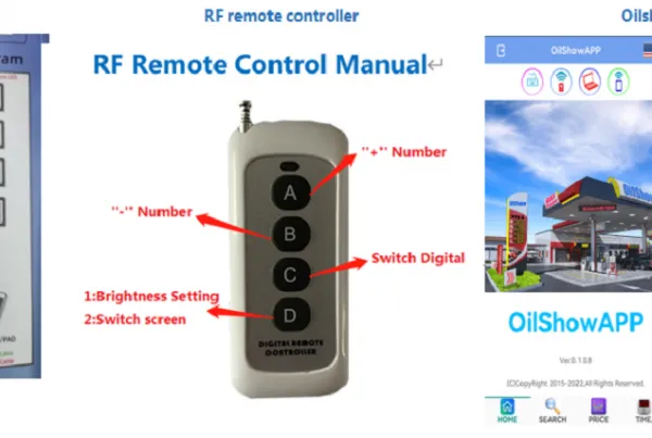 Bluewin-LED Control Box WIFI Oilshow APP RF Remote Controller Led Gas Price Signs photo-3