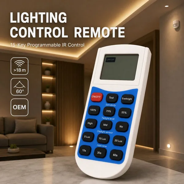 15-Key Programmable Lighting Remote Control IR Sensor Programmer for Smart Motion Sensor Light