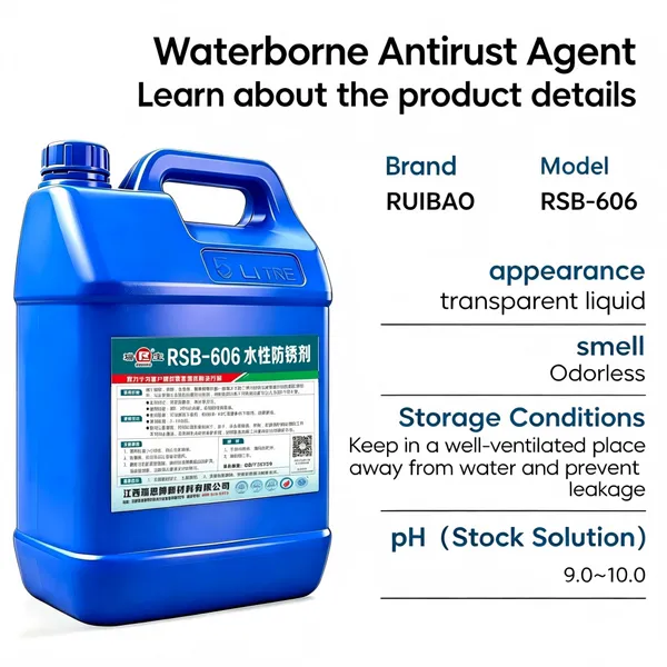 RSB‑606 Industrial Water‑Based Rust Inhibitor, Low‑Foam Anti‑Rust Concentrate for Pipeline Leak Test & Inter‑Process Metal Parts Protection