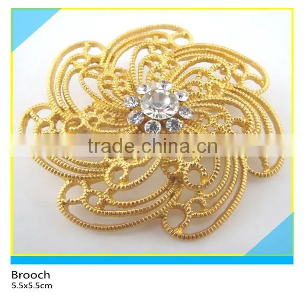 Grey Rhinestone Brooch Special Design for Jacket Decoration 5.5x9cm photo-4