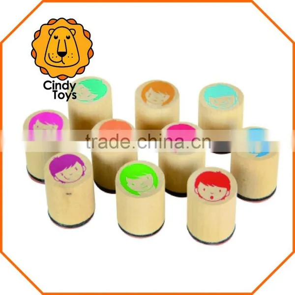Wooden Rubber Stamps Mood 10 Pcs for Kids photo-2