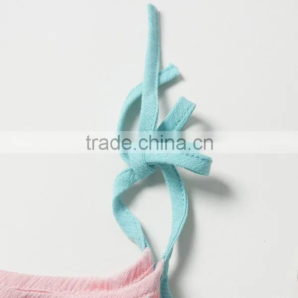 2016 Summer Children's Clothing Baby Girl Clothes Sling Splicing Color Jmpsuit Cotton Rompers photo-3