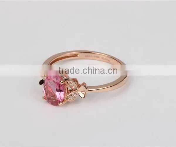 Wholesale 14k Rose Gold Ring Jewelry Alphabet Tourmaline Ring 2016 photo-4