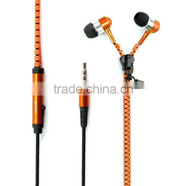 Hot Sale Good Quality Zipper Earphone for Mobile Phone, Wired Earphone Headphone With Volume Control, With Mic photo-5