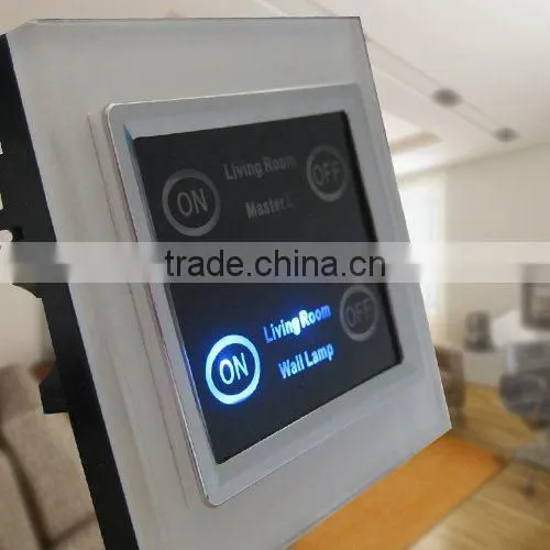 TAIYITO TDXE4401S bidirectional PLC home automation X10 system touch screen LCD panle dimmer switch