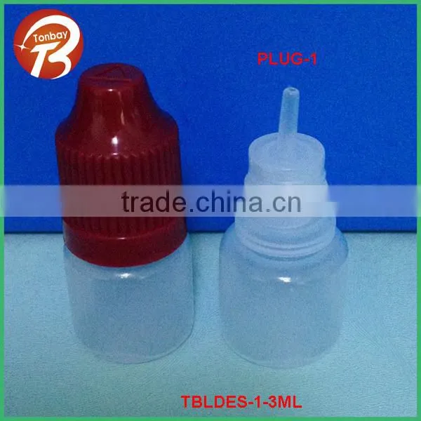 3ml LDPE Plastic E-cig Liquid Bottle With Childproof Cap and Needle Tips photo-3