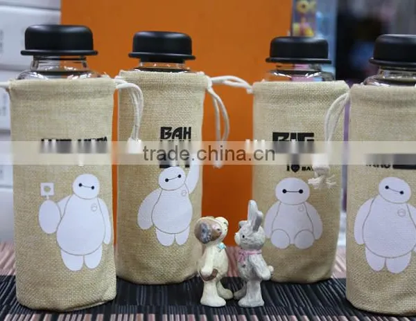 2016 New Design Jute Drawstring Bag for Glass Cup photo-3