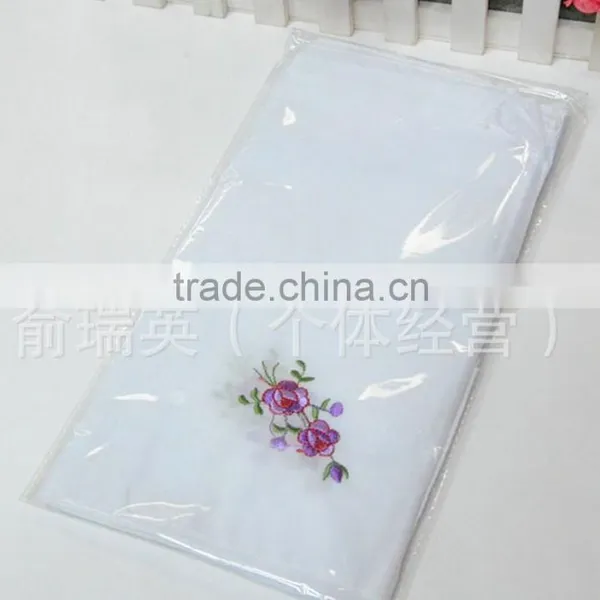 White Cotton Embroidered Cheap Handkerchief