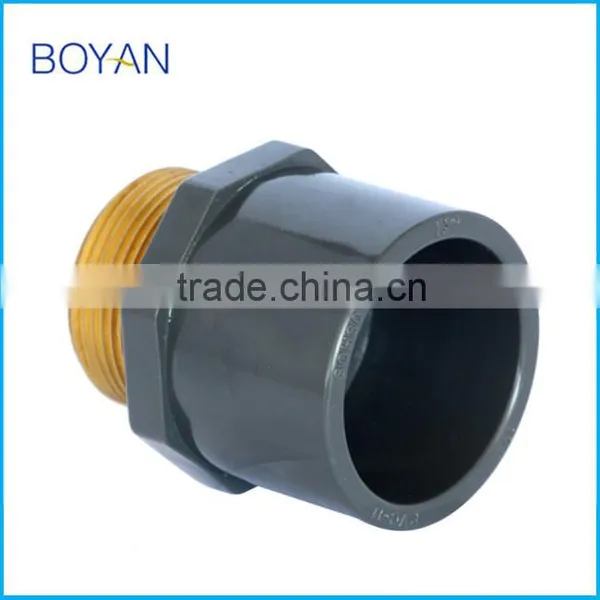 Made In China BOYAN PVC ASTM SCH80 Grey Pipe Fitting Thread Adapter Male Coupling Copper Fitting photo-3