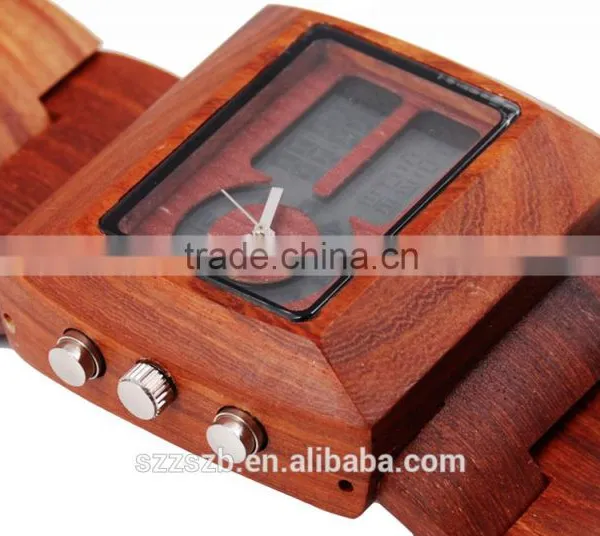 OEM/ODM Watch Factory Wooden Material Simple Custome Digital Watch photo-3