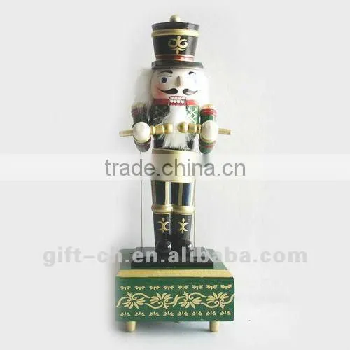 Hand Painted Wooden Soldier Nutcracker Toy for Christmas Decoration