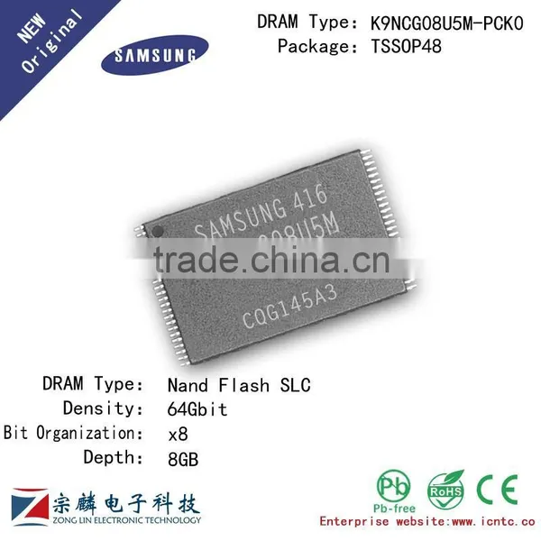 Genuine Original K9NCG08U5M-PCK0 TSSOP48 8G X8bit SLC Flash Memory RAM