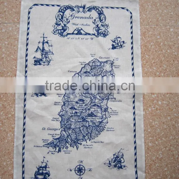 Kitchen Linen Tea Towel for Promotion and Giftkitchen Printed Tea Towel for Home Decoration Grenada Design photo-2
