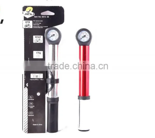New High Pressure With Pressure Gauge Fashionable Aluminum JL9614 06 Mini Bike Air Pump