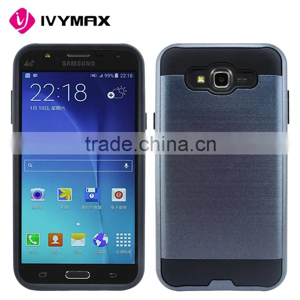 China Supplier Top Seller Hybrid Brushed Metallic Protector Phone Cover for Samsung Galaxy J7/J700 (2015) photo-3