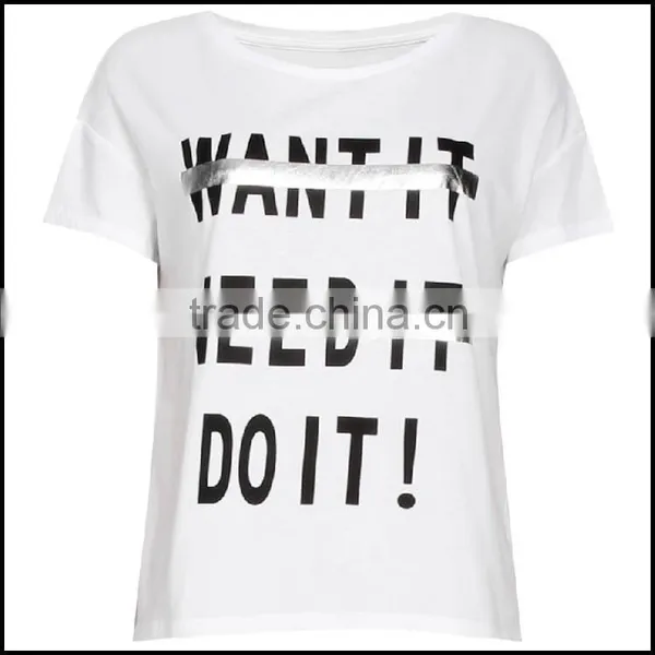 Women Plain Round Neck Screen Printing Sport t Shirt With Factory Prices photo-5