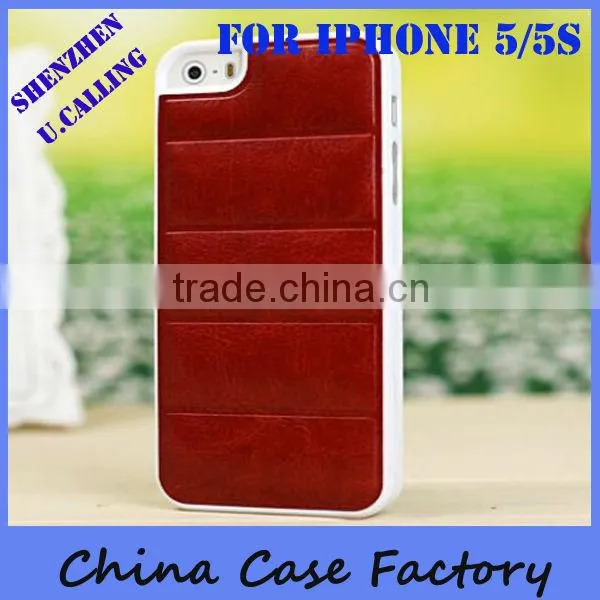 2014 New Deisgn Plastic With Soft PU Leather Case For IPhone 5/5S photo-5