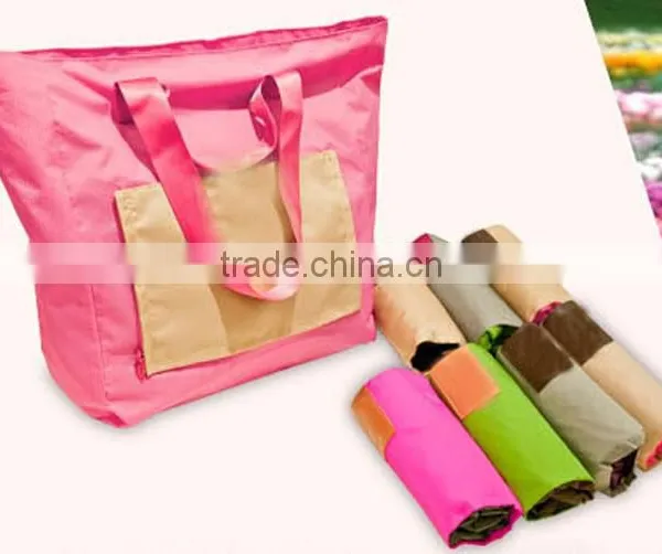 Custom Super Large Waterproof 600D Oxford Folding Tote and Shoulder Portable Fashion Traveling and Shopping Bag for Women photo-2