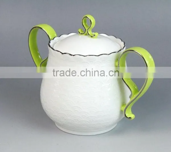 China Wholesale Tea Coffee Sats Ceramic Sugar Tea Urn With Handle photo-5