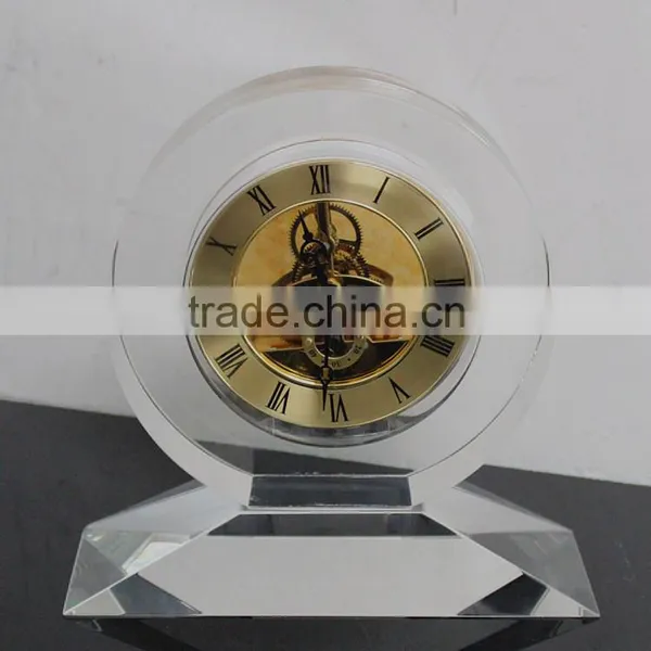 2016 Round Crystal Glass Travel Wall Alarm Clock for Sale photo-4