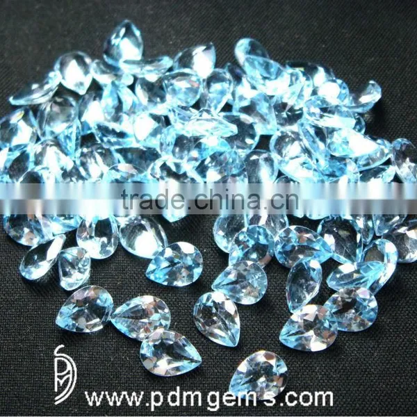 Sky Blue Topaz Semi Precious Gemstone Pear Cut Faceted For Diamond Pendant photo-2