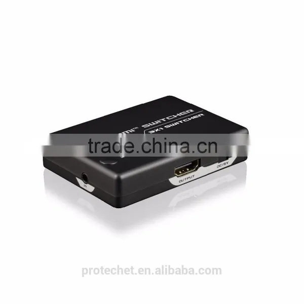 3 Port HDMI Switch 3x1 Hdmi Switcher 3 in 1 Out Support 4kx2k 1080p 3D for Hot Video Player photo-3