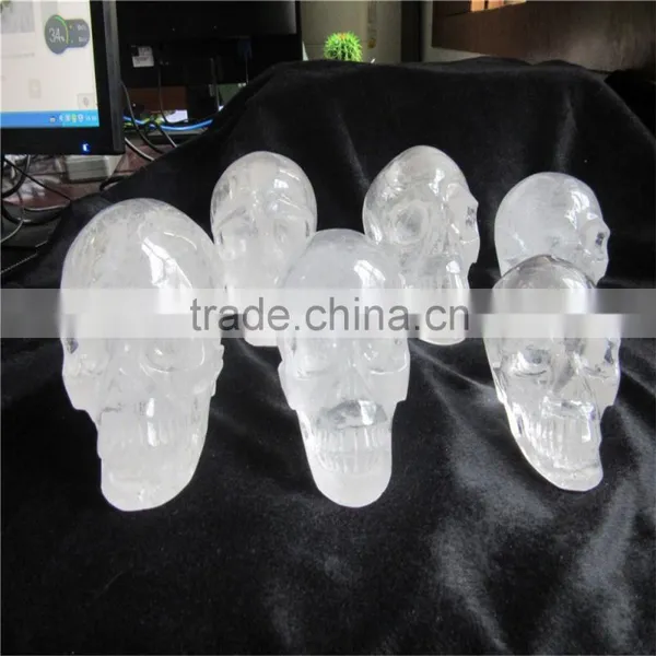 Hot Sale Natural Clear White China Crystal Skull photo-3