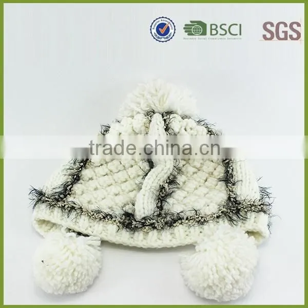 Winter 100 Acrylic Pom Pom Beanie Hats Wholesale photo-4